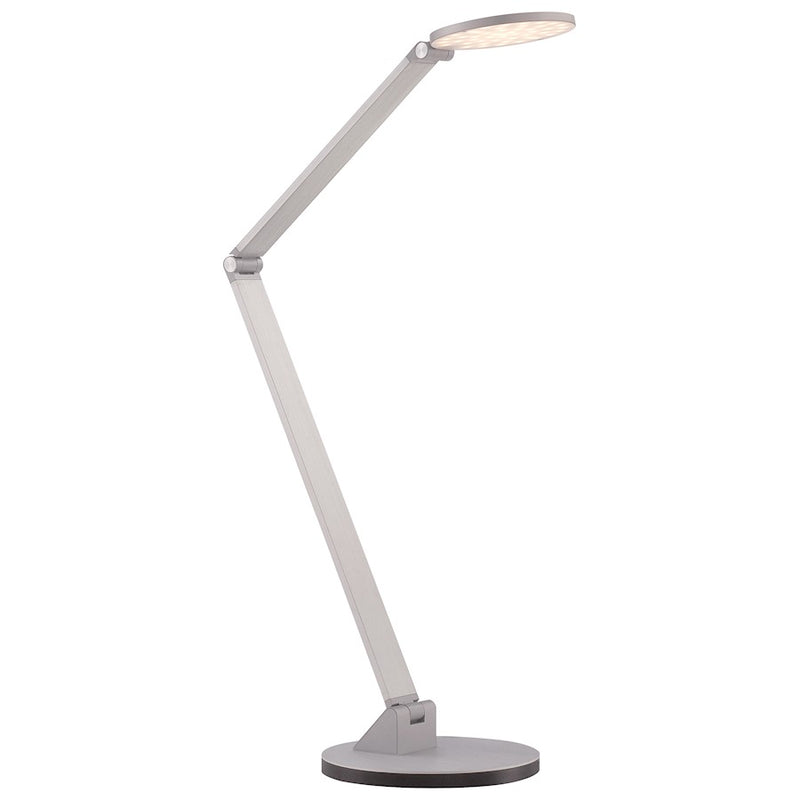 George Kovacs Task Portable LED Table Lamp | Contemporary Chiseled Nickel | Desk & Bedside Reading Light | 7.75 x 7 x 28.75 in | Model P305-1-654-L