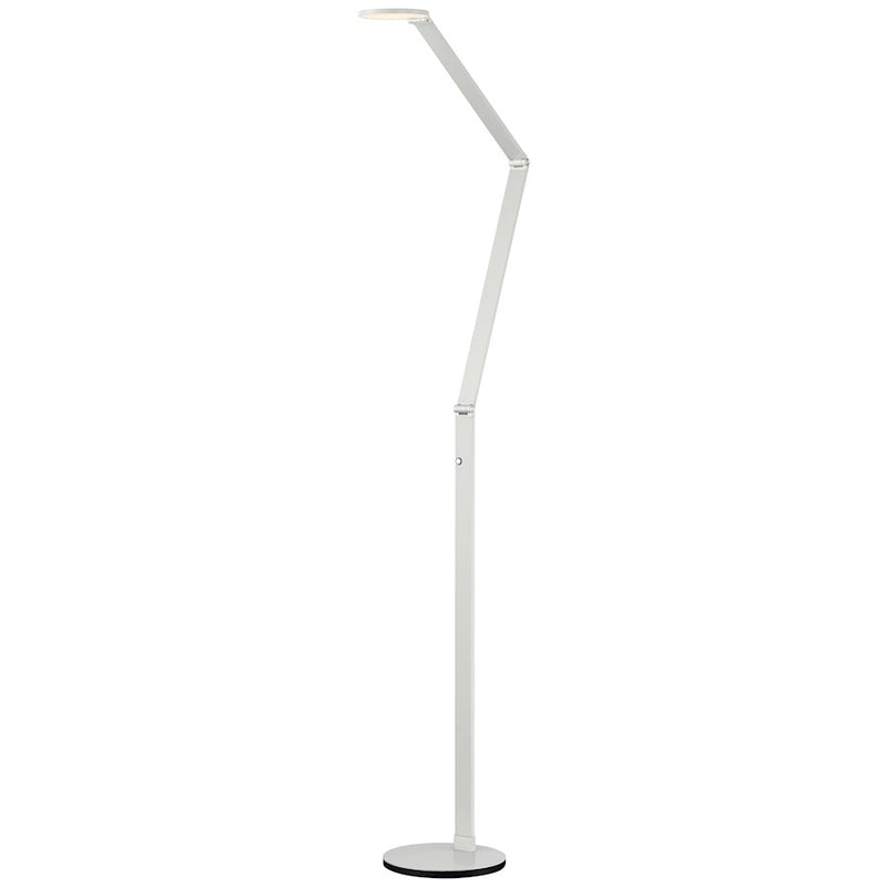 George Kovacs LED Floor Lamp | White Contemporary Metal | Living Room & Bedroom Reading Light | 33 H x 9 W x 8 D in | Model P305-2-044-L