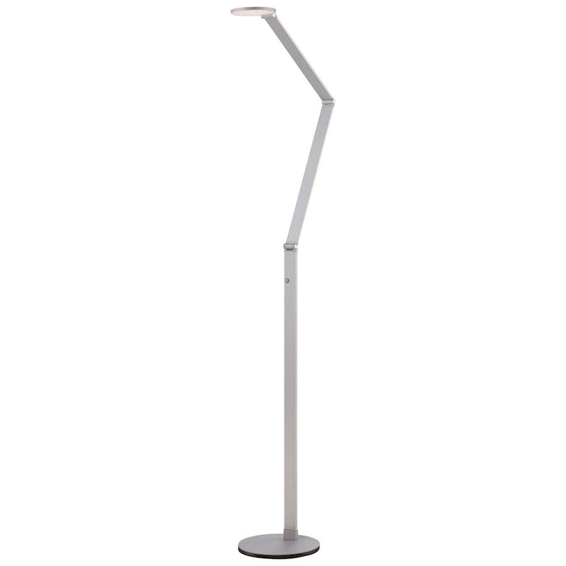 George Kovacs LED Floor Lamp | Contemporary Chiseled Nickel | Living Room & Reading Nook | 33 x 9 x 8 in, Integrated LED | Model P305-2-654-L