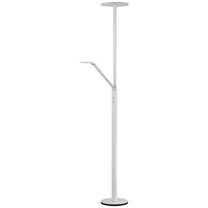 George Kovacs 71in 2-Light LED Floor Lamp | Contemporary White Finish | Living Room & Bedroom Reading Light | 71 x 10 x 16 in | Model P305-3-044-L