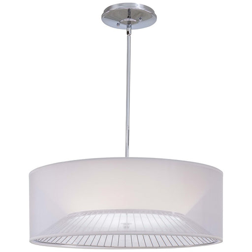 George Kovacs 25in 3-Light Drum Pendant | Contemporary Chrome Metal | Kitchen Island & Dining Room | 25.25 x 8.75 in | Model P313-077