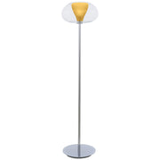 George Kovacs Soft 68in 1-Light Torchiere Floor Lamp | Contemporary Chrome and Amber Glass | Living Room & Bedroom | 17 x 17 x 68 in | Model P3803-077