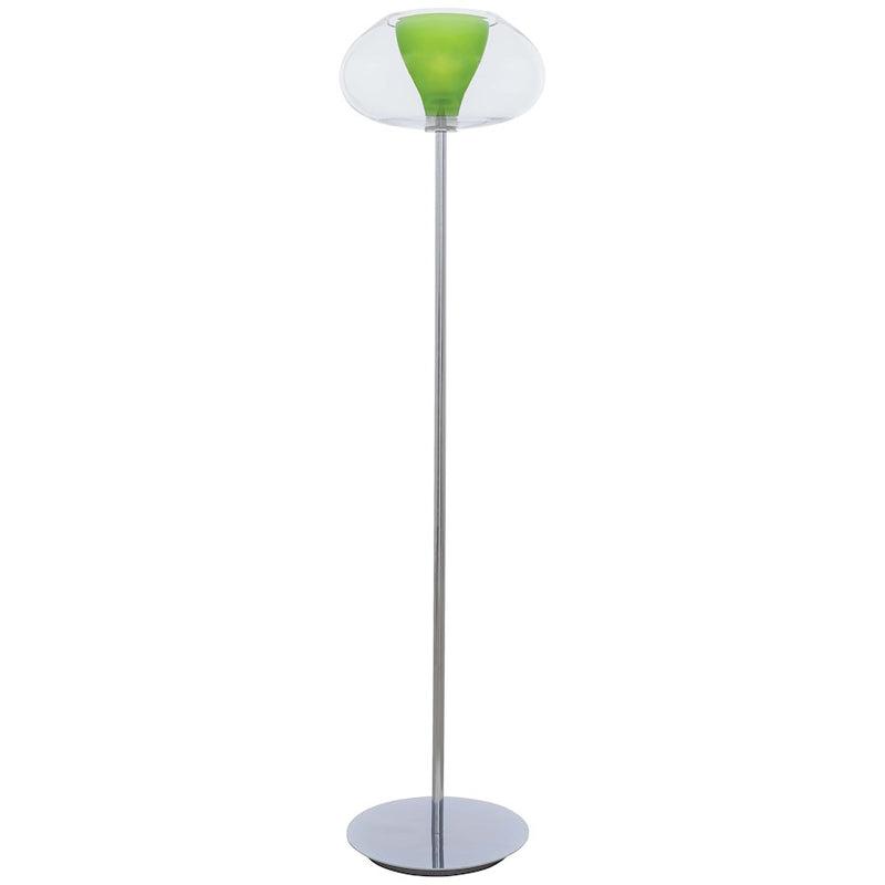 George Kovacs Soft 1-Light Torchiere Floor Lamp | Contemporary Chrome Finish | Living Room & Bedroom Ambient Light | 17 x 17 x 68 in | Model P3806-077