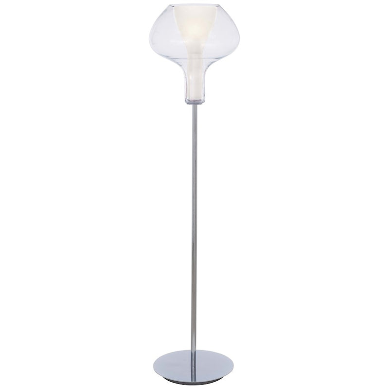 George Kovacs Soft 14in 1-Light Torchiere Floor Lamp | Contemporary Chrome | Living Room & Bedroom | 16 x 14 in | Model P3808-077