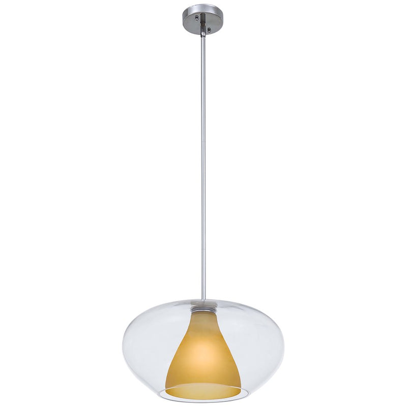 George Kovacs Soft 17in 1-Light Pendant | Contemporary Chrome | Kitchen Island & Dining Room | 17 x 17 x 9 in | Model P3834-077