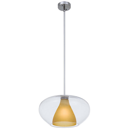 George Kovacs Soft 17in 1-Light Pendant | Contemporary Chrome | Kitchen Island & Dining Room | 17 x 17 x 9 in | Model P3834-077