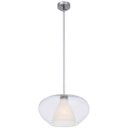 George Kovacs Soft 17in 1-Light Pendant | Contemporary Chrome | Kitchen Island & Dining Room | 17 x 17 x 9 in | Model P3836-077
