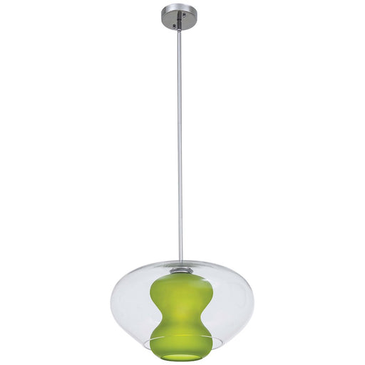 George Kovacs Soft 17in 1-Light Pendant | Contemporary Chrome and Clear Glass | Kitchen Island & Dining Room | 17 x 17 x 10 in | Model P3840-077