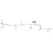 George Kovacs Lightrail 120in 5-Light Monorail Kit | Contemporary Brushed Nickel | Kitchen & Living Room Track Lighting | Model P4015-084