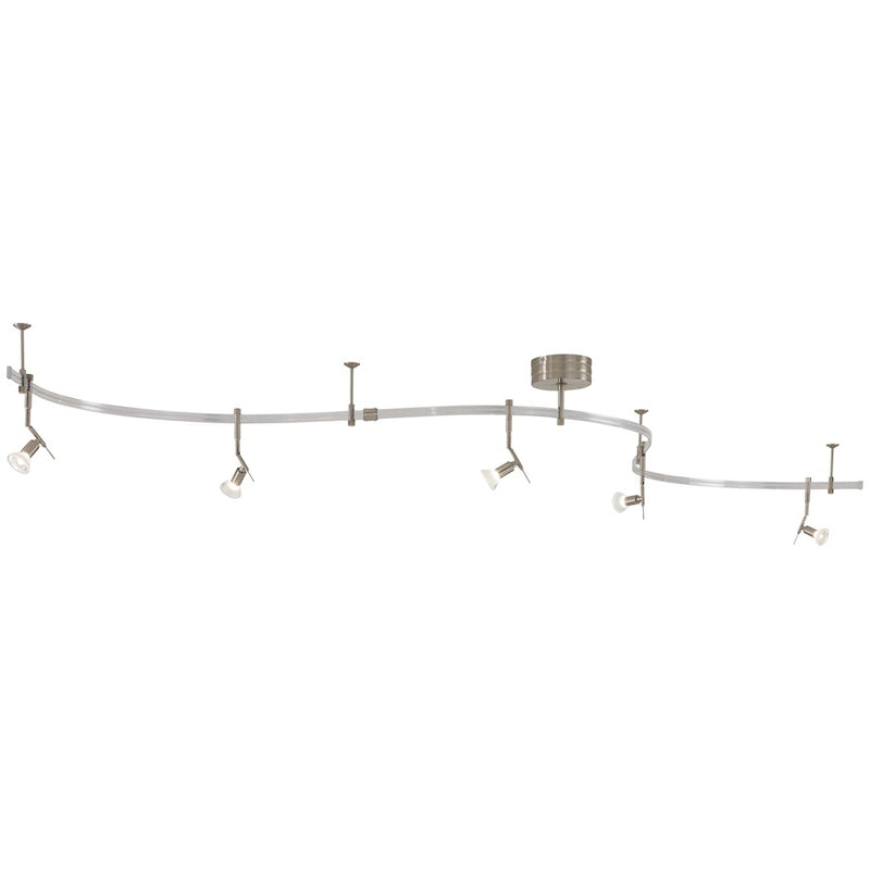 George Kovacs Lightrail 120in 5-Light Track Lighting Kit | Brushed Nickel Contemporary | Living Room & Family Room | 120 x 5 x 10 in | Model P4035-084
