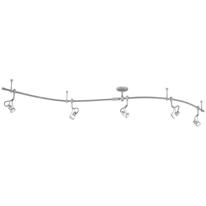 George Kovacs Lightrail 192in 5-Light Track Lighting Kit | Silver Contemporary | Living Room & Family Room | 192 x 2 x 49 in | Model P4116-609