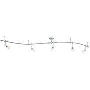 George Kovacs GK Lightrail 192in 5-Light Track Lighting Kit | Contemporary Silver Finish with Etched Opal Glass | Living Room & | Model P4216-609