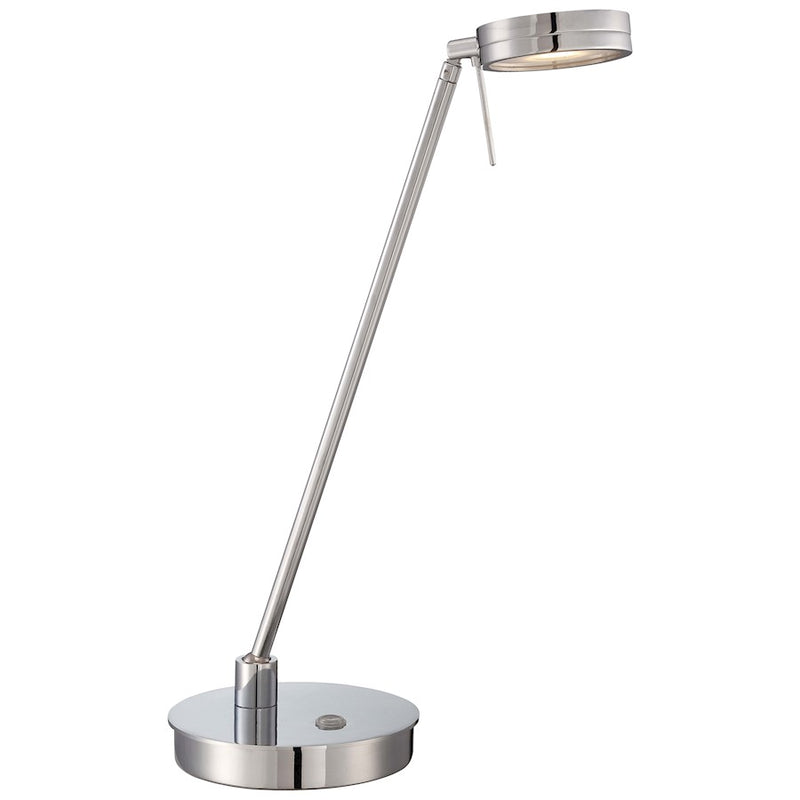 George Kovacs George's Reading Room 18in LED Pharmacy Table Lamp | Contemporary Chrome Finish | Bedroom & Office Reading Light | Model P4306-077