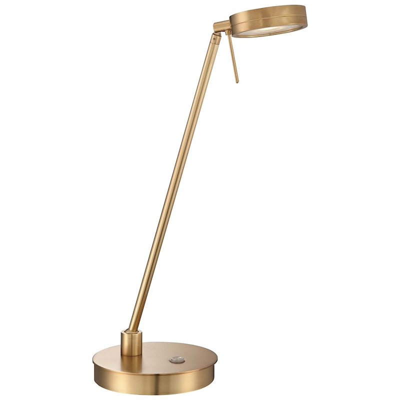 George Kovacs Reading Room 18in LED Pharmacy Table Lamp | Contemporary Honey Gold Finish | Bedroom & Office Reading Light | Model P4306-248