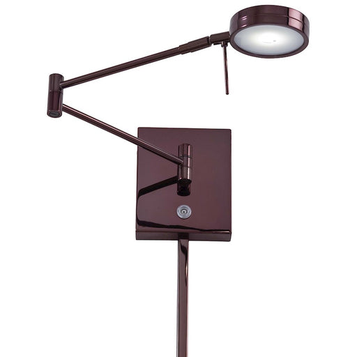 George Kovacs Reading Room 1-Light LED Swing Arm Wall Sconce | Contemporary Chocolate Chrome | Living Room & Bedroom Reading Light | Model P4308-631