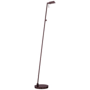 George Kovacs Reading Room LED Floor Lamp | Contemporary Chocolate Chrome | Living Room & Bedroom Reading Light | 8 x 50 in | Model P4314-631