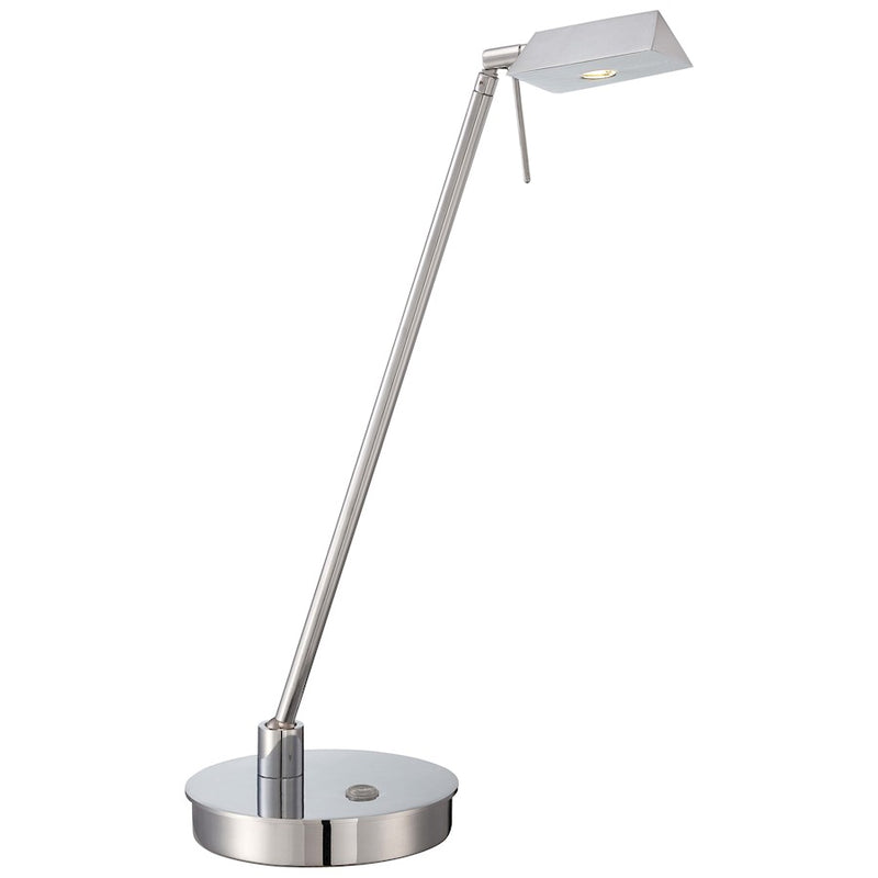 George Kovacs Reading Room LED Table Lamp | Contemporary Chrome | Living Room & Bedroom Reading Light | 6 x 19 in | Model P4316-077