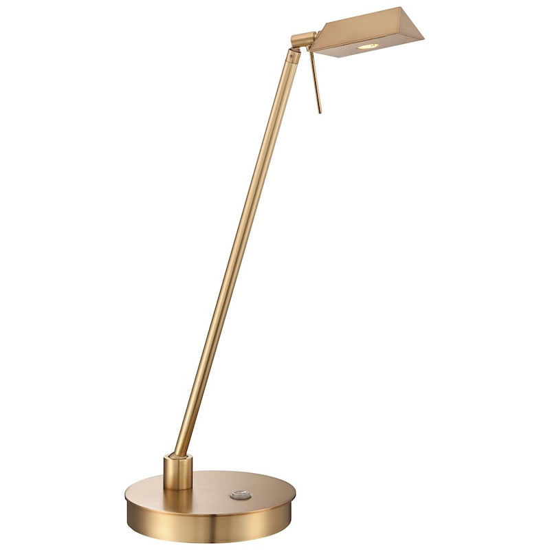 George Kovacs George's Reading Room 19in LED Pharmacy Table Lamp | Contemporary Honey Gold | Bedroom & Office Reading Light | Model P4316-248