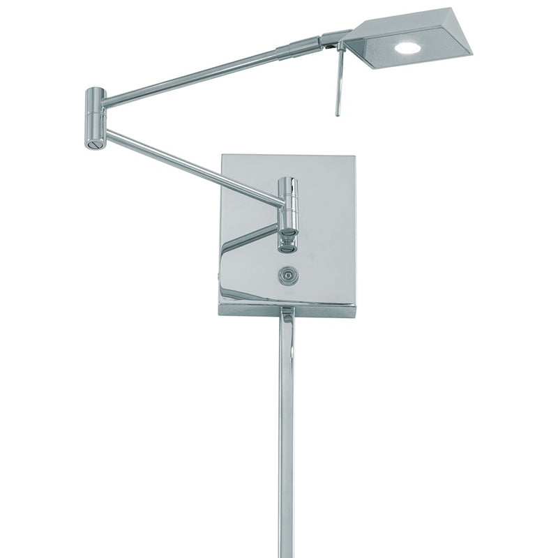 George Kovacs George's Reading Room 1-Light LED Swing Arm Wall Sconce | Contemporary Chrome | Bedroom & Office Reading Light | Model P4318-077