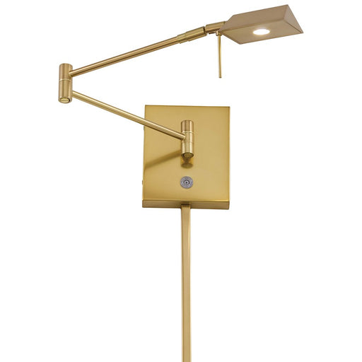 George Kovacs Reading Room 1-Light LED Swing Arm Wall Sconce | Contemporary Honey Gold Metal | Bedroom & Office Reading Light | Model P4318-248