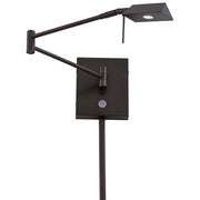George Kovacs Reading Room 1-Light LED Swing Arm Wall Sconce | Contemporary Copper Bronze Patina Metal | Bedroom & Office Reading | Model P4318-647