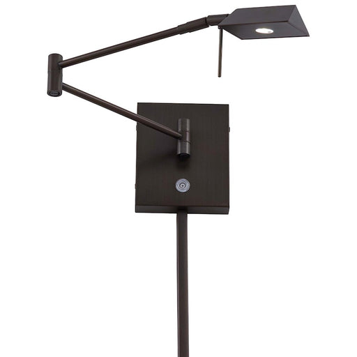 George Kovacs Reading Room 1-Light LED Swing Arm Wall Sconce | Contemporary Copper Bronze Patina Metal | Bedroom & Office Reading | Model P4318-647