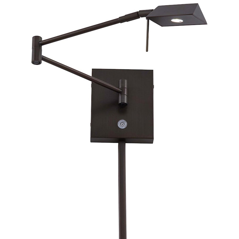George Kovacs Reading Room 1-Light LED Swing Arm Wall Sconce | Contemporary Copper Bronze Patina Metal | Bedroom & Office Reading | Model P4318-647