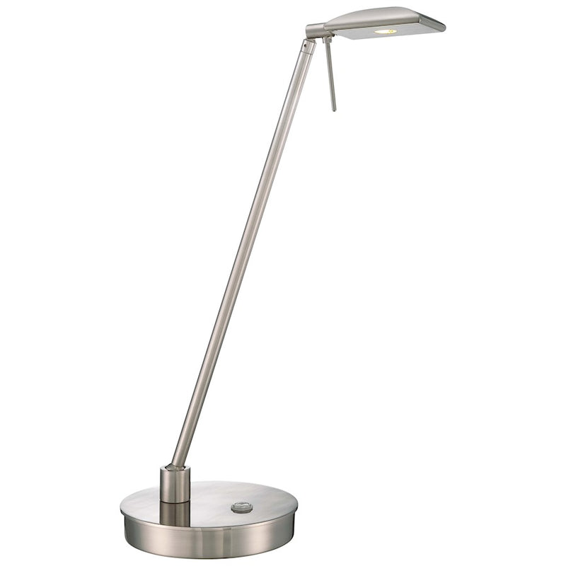 George Kovacs George's Reading Room 19in LED Pharmacy Table Lamp | Contemporary Brushed Nickel | Bedroom & Office Accent | Model P4326-084