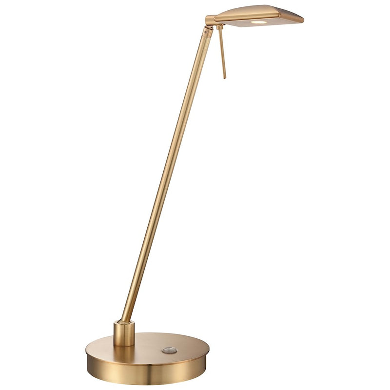 George Kovacs Reading Room LED Table Lamp | Contemporary Honey Gold Metal | Desk & Bedside Reading Light | 6 x 6 x 19 in | Model P4326-248