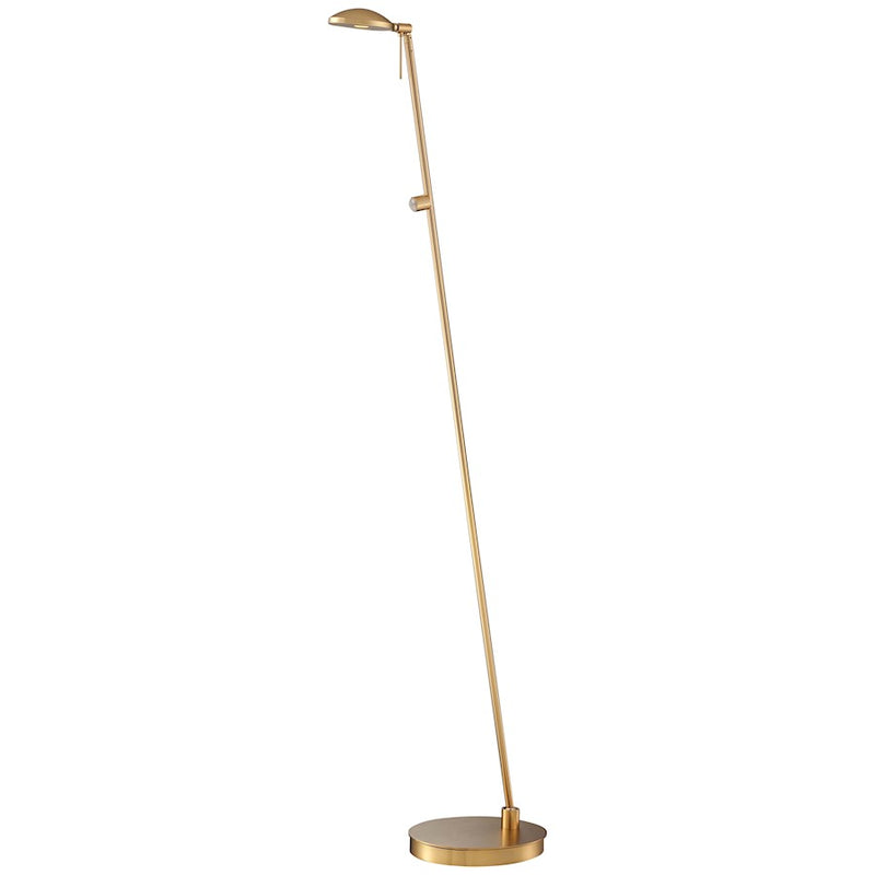 George Kovacs Reading Room 50in 1-Light LED Floor Lamp | Contemporary Honey Gold Finish | Living Room & Office | 7 x 7 x 50 in | Model P4334-248