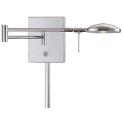 George Kovacs Reading Room 15in 1-Light LED Swing Arm Wall Sconce | Contemporary Chrome | Bedroom & Living Room Reading Light | Model P4338-077