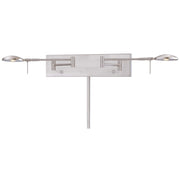 George Kovacs George's Reading Room 28in 2-Light LED Swing Arm Wall Sconce | Contemporary Brushed Nickel | Bedroom & Office Accent | Model P4339-084
