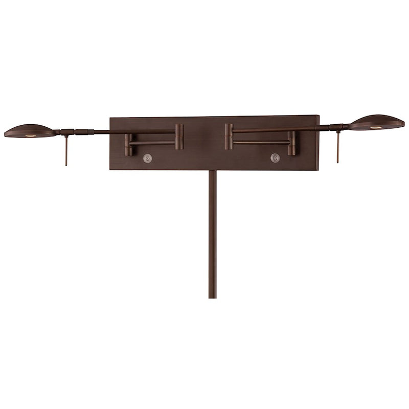 George Kovacs Reading Room 28in 2-Light LED Swing Arm Wall Sconce | Contemporary Copper Bronze Patina | Bedroom & Reading Nook | Model P4339-647
