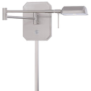 George Kovacs Reading Room 14in 1-Light LED Swing Arm Wall Sconce | Contemporary Brushed Nickel | Bedroom & Reading Nook | Model P4348-084