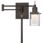 George Kovacs Swing Arm LED Wall Sconce | Contemporary Copper Bronze Patina Metal | Bedroom & Living Room Reading Light | Model P4511-647