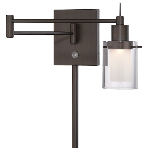 George Kovacs Swing Arm LED Wall Sconce | Contemporary Copper Bronze Patina Metal | Bedroom & Living Room Reading Light | Model P4511-647