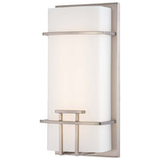 George Kovacs 12in 1-Light Wall Sconce | Modern Brushed Nickel Metal | Living Room & Hallway Accent | W 6 x D 4 x H 12 in | Model P465-084-L