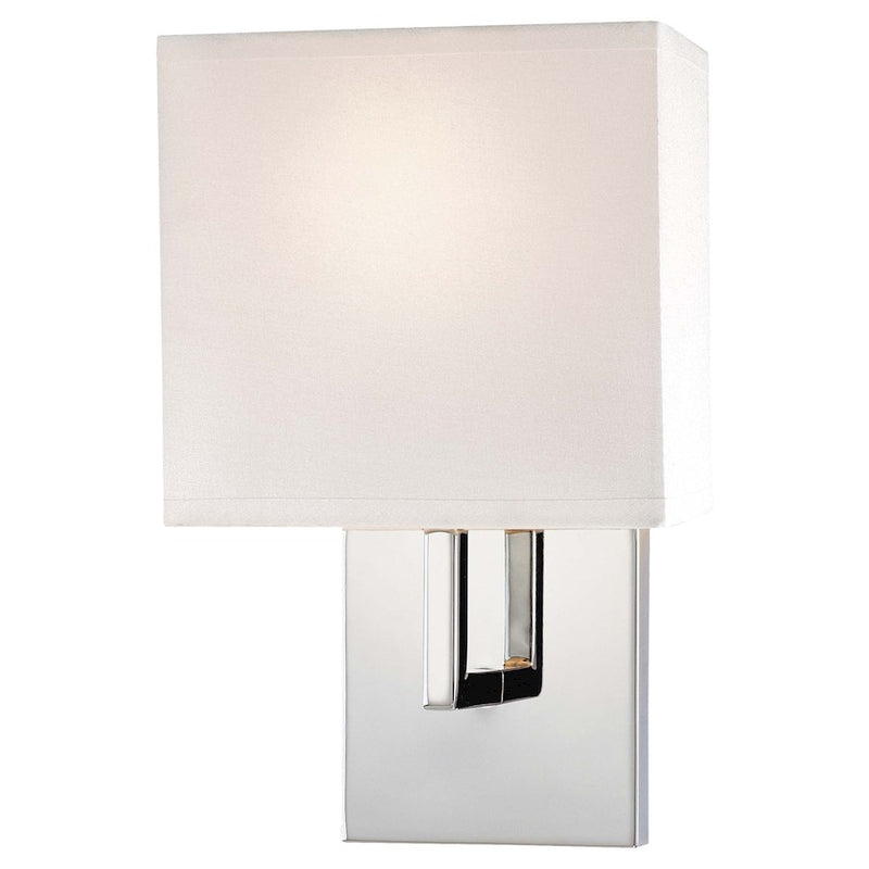 George Kovacs 1-Light Wall Sconce | Contemporary Chrome and White Glass | Hallway & Living Room Accent | 7 x 4 x 11 in | Model P470-077