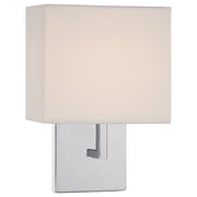 George Kovacs 8in 1-Light LED Wall Sconce | Contemporary Chrome and White | Living Room & Bedroom Accent | 8 x 4 x 11 in | Model P470-077-L