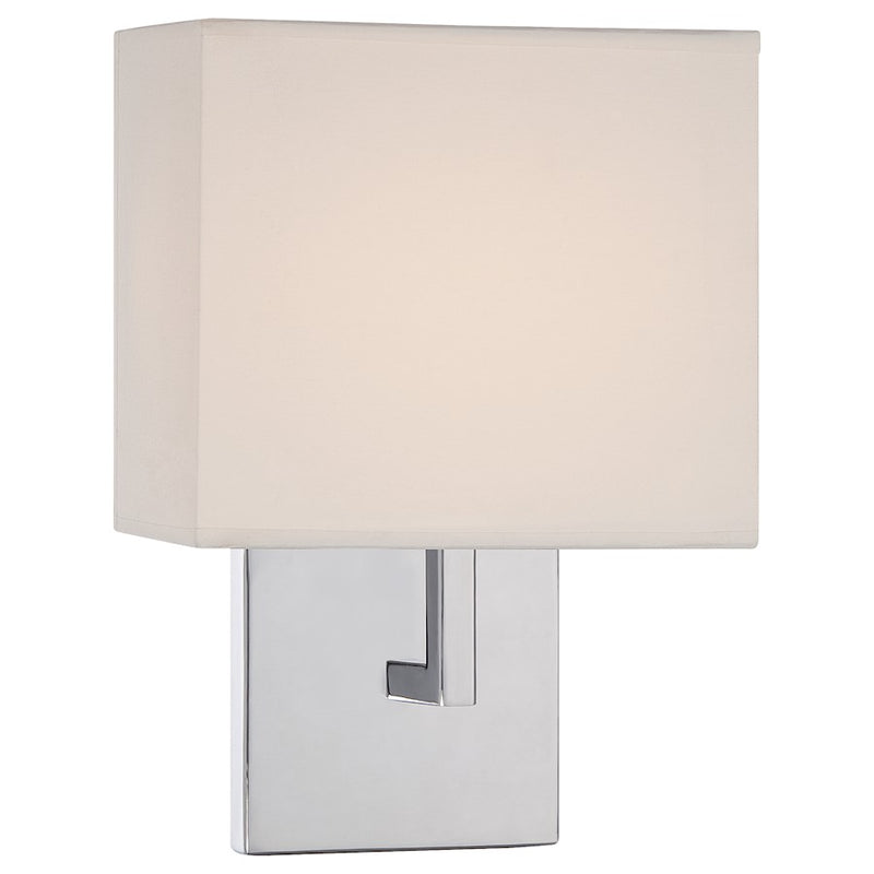 George Kovacs 8in 1-Light LED Wall Sconce | Contemporary Chrome and White | Living Room & Bedroom Accent | 8 x 4 x 11 in | Model P470-077-L
