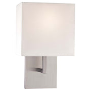George Kovacs 7in 1-Light Wall Sconce | Contemporary Brushed Nickel and White | Living Room & Bedroom Accent | 7 x 4 x 11 in | Model P470-084