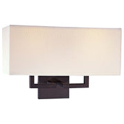 George Kovacs 2-Light Wall Sconce | Transitional Bronze and Off-White Glass | Bathroom Vanity & Hallway | 16 x 7 x 11 in | Model P472-617