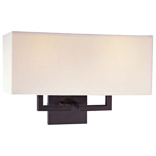 George Kovacs 2-Light Wall Sconce | Transitional Bronze and Off-White Glass | Bathroom Vanity & Hallway | 16 x 7 x 11 in | Model P472-617