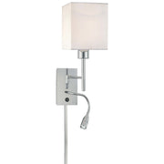 George Kovacs 7in 1-Light LED Swing Arm Wall Reading Lamp | Contemporary Chrome | Bedroom & Living Room Task Light | 7 x 10 x 20 in | Model P477-077