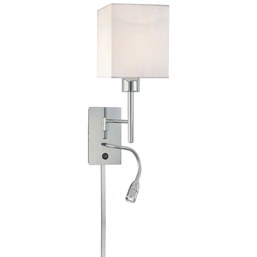 George Kovacs 7in 1-Light LED Swing Arm Wall Reading Lamp | Contemporary Chrome | Bedroom & Living Room Task Light | 7 x 10 x 20 in | Model P477-077