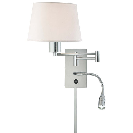 George Kovacs 1-Light Swing Arm Wall Lamp | Contemporary Chrome Reading Light | Bedroom & Living Room Accent | Model P478-077