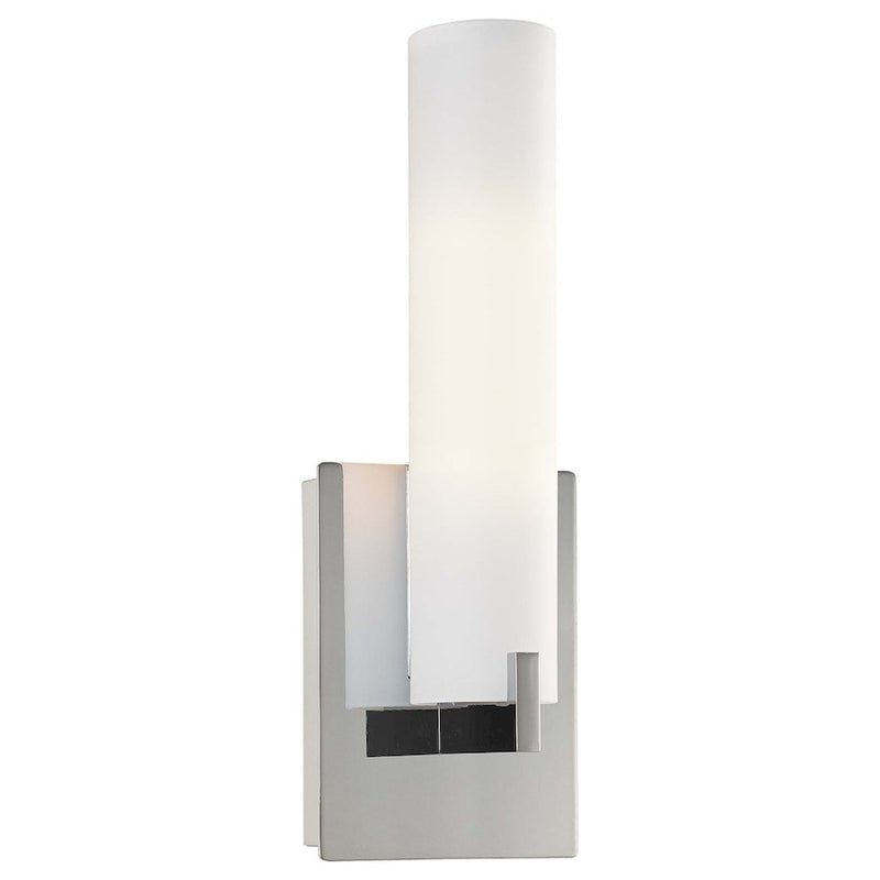 George Kovacs Tube 2-Light Bathroom Vanity Light | Chrome and Etched Opal Glass | Bathroom Vanity | 5 x 4 x 13 in | Model P5040-077