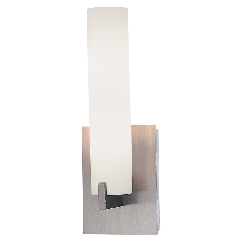 George Kovacs Tube 2-Light Wall Sconce | Contemporary Brushed Nickel and Etched Opal Glass | Bathroom Vanity Light | Model P5040-084