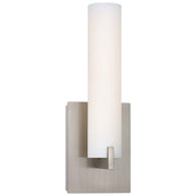 George Kovacs Tube 5in 1-Light Bathroom Vanity Light | Contemporary Brushed Nickel and Etched Opal Glass | Bathroom Vanity | W 5 | Model P5040-084-L