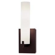 George Kovacs Tube 13in 2-Light Vanity Light | Dark Restoration Bronze and Etched Opal Glass | Bathroom Vanity & Powder Room | Model P5040-37B